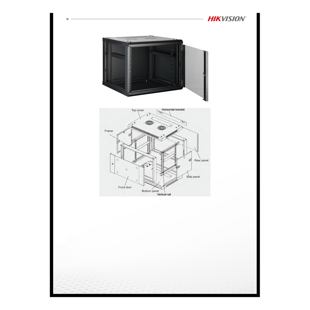 Hikvision 12U Cabinet Dimensional Schematic